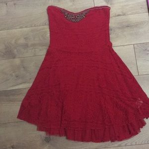 Lace beaded strapless free people dress